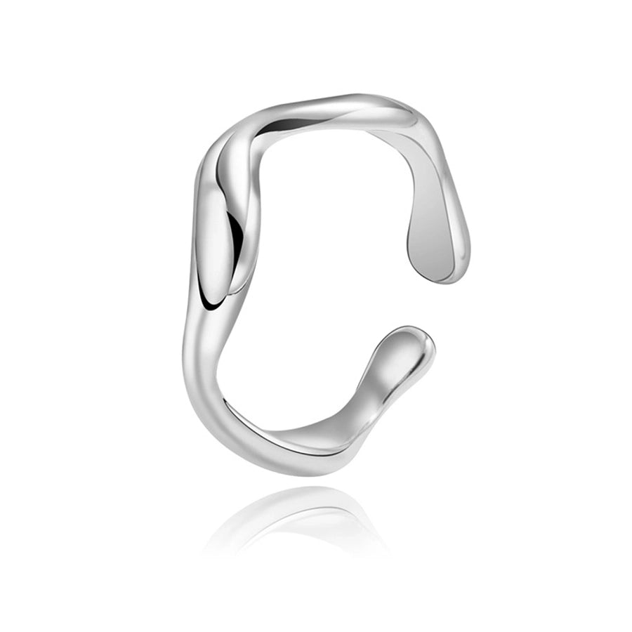 Jewelry Simple Style Solid Color 304 Stainless Steel Asymmetrical Open Rings