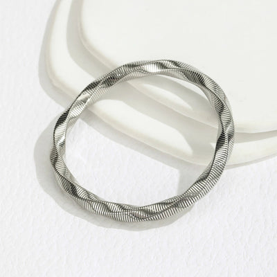 Simple Style Solid Color 304 Stainless Steel Bangle In Bulk