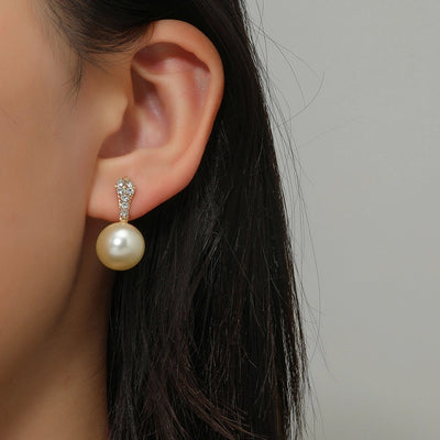 1 Pair Lady Geometric Inlay Alloy Artificial Pearls Ear Studs