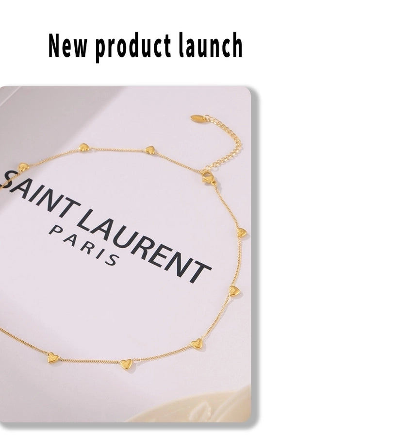 Jewelry Casual Beach Simple Style Heart Shape Titanium Steel Necklace