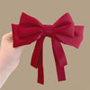 Big bow ribbon hairpin horizontal clip headdress temperament hair accessories high sense back head top clip spring clip