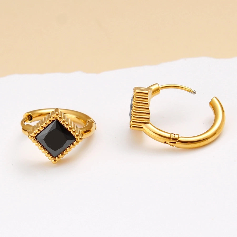 1 Pair Casual Commute Square Plating 304 Stainless Steel 316 Stainless Steel  18K Gold Plated Drop Earrings