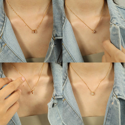 Jewelry Classic Style Star Moon Heart Shape Titanium Steel 18K Gold Plated Plating Pendant Necklace