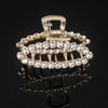 simple style solid color alloy inlay rhinestones hair claws 1 piece