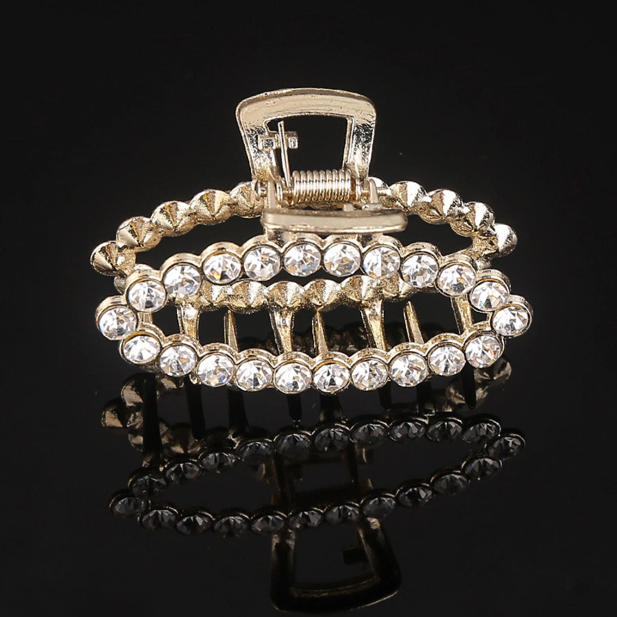 simple style solid color alloy inlay rhinestones hair claws 1 piece