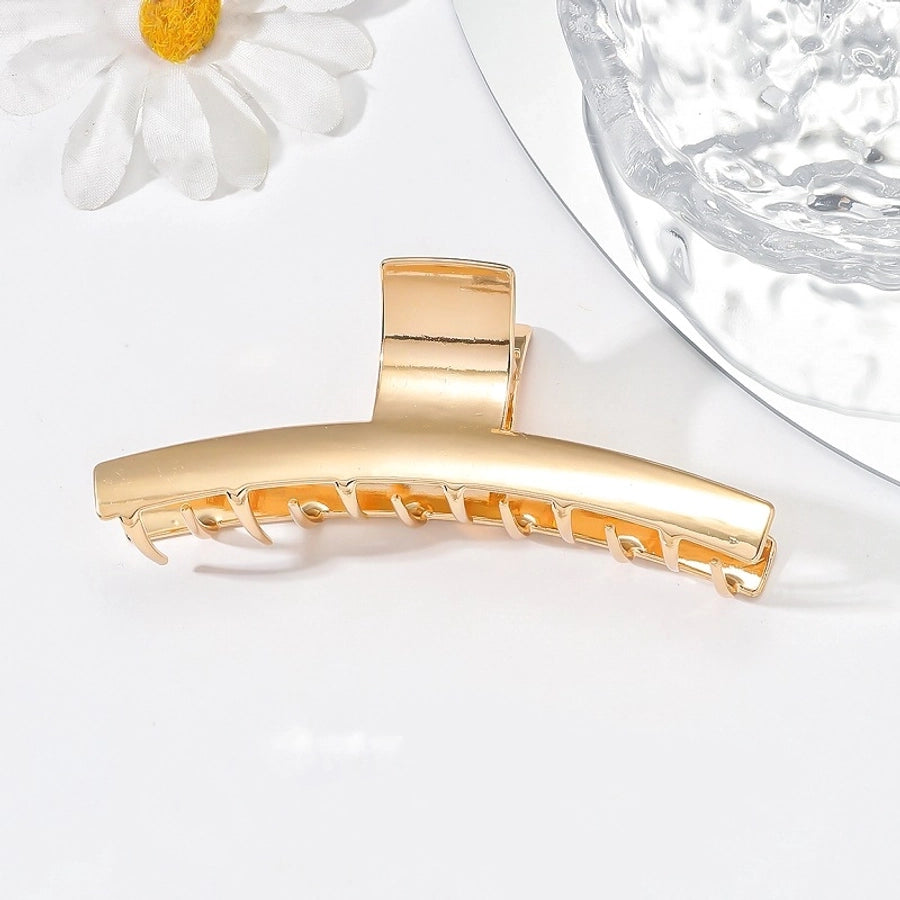 Women's Simple Style Solid Color Metal Plating Hair Claws