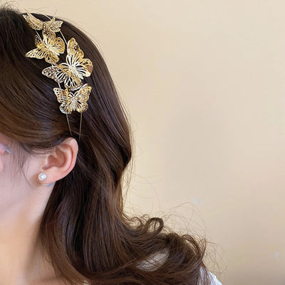 Women's Luxurious Simple Style Butterfly Alloy Hollow Out Hair Band
