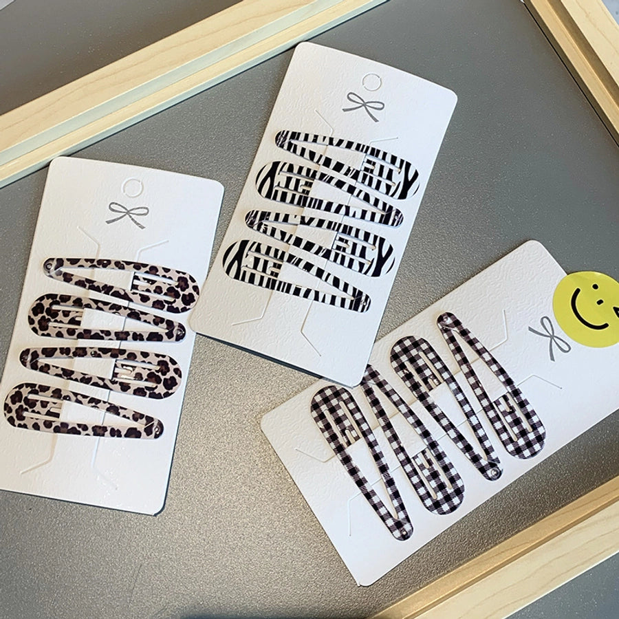 simple style water droplets metal plating hair clip 1 set