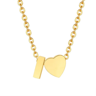 Jewelry Simple Style Commute Letter Heart Shape 201 Stainless Steel Plating Pendant Necklace