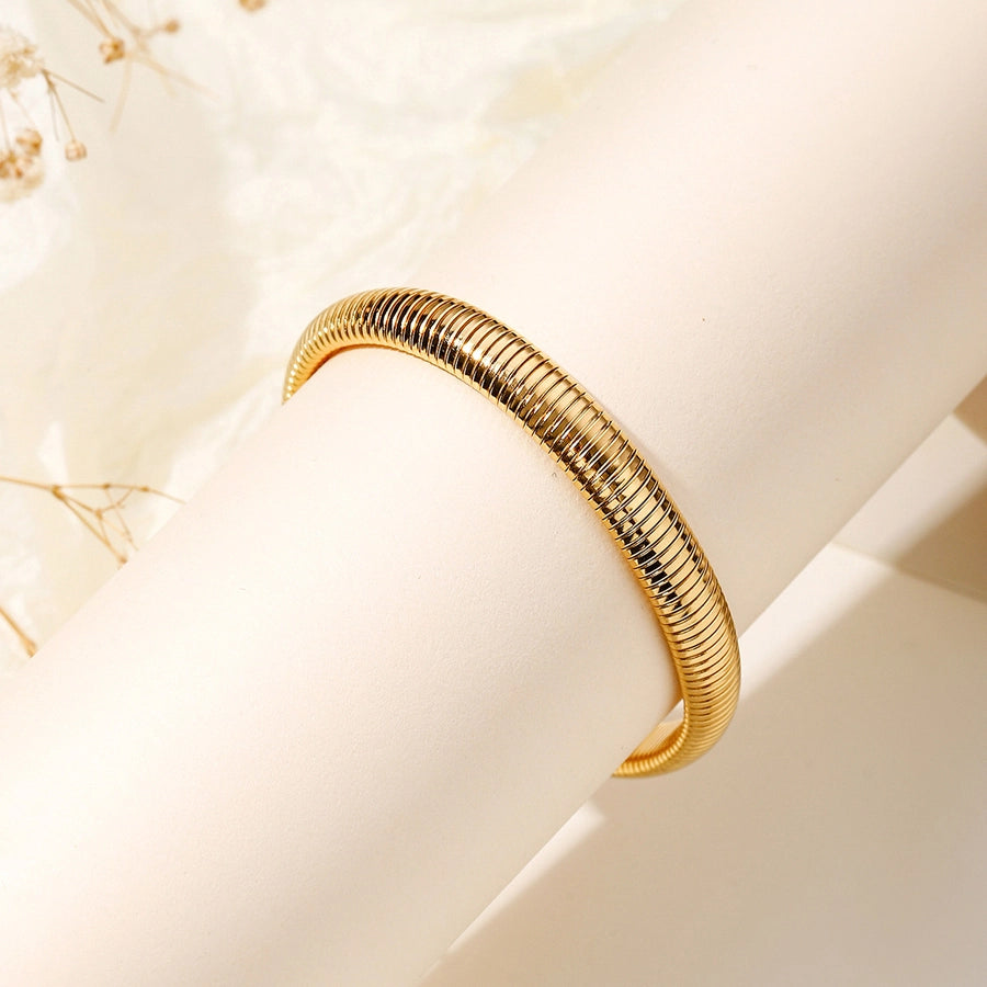 Simple Style Classic Style Solid Color 304 Stainless Steel Bangle In Bulk