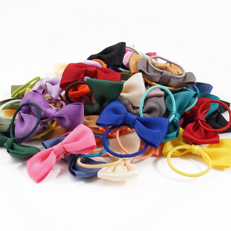children's jewelry bow hair ring  thread belt hair accessories rubber band solid color girl small rubber band headdress