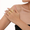 Jewelry Elegant Luxurious Vacation Butterfly Copper Zircon 18K Gold Plated Rings