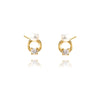 1 Pair IG Style Simple Style Round Plating Inlay Copper Pearl Zircon 18K Gold Plated Ear Studs