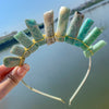 Women's Vacation Ethnic Style Geometric Alloy natural stone Knitting Hair Band