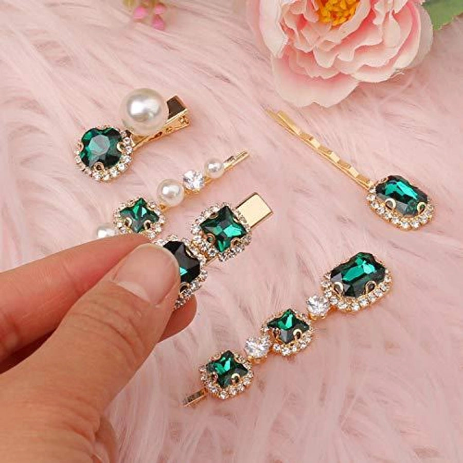 women's simple style color block copper plating inlay rhinestones hair clip