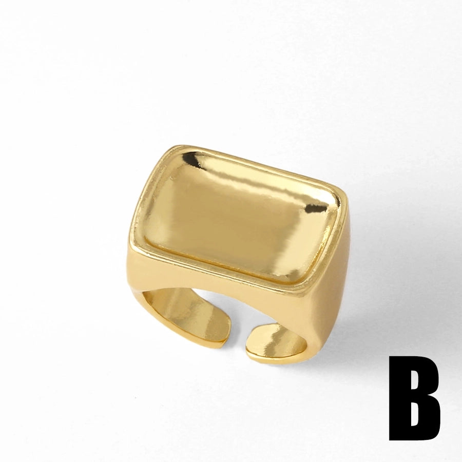 Copper 18K Gold Plated Plating Irregular Open Rings