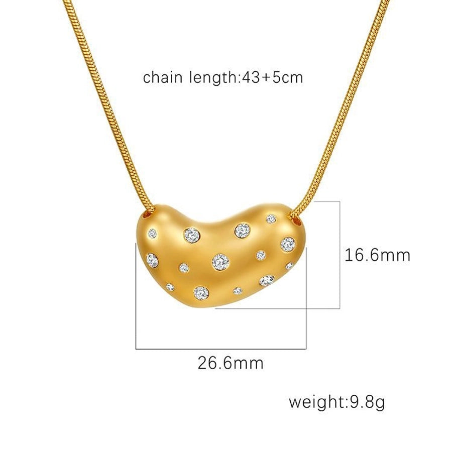 Jewelry Simple Style Geometric Titanium Steel Zircon Inlay Necklace