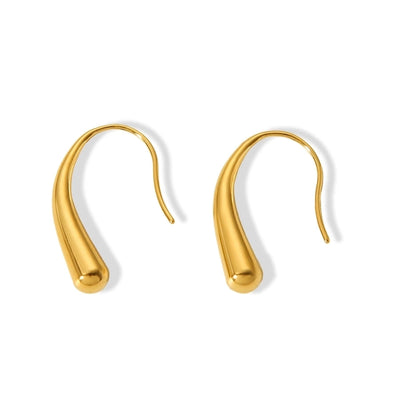1 Pair IG Style Geometric Water Droplets Solid Color Plating 304 Stainless Steel 18K Gold Plated Drop Earrings