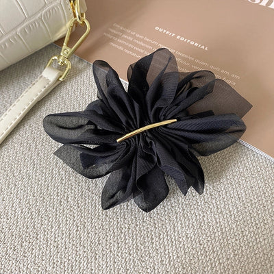 Super Fairy Elegant Chiffon Flower Hairpin Summer Back Head Ponda Tail Clip Headwear Advanced Sense Simple  Hair Accessories