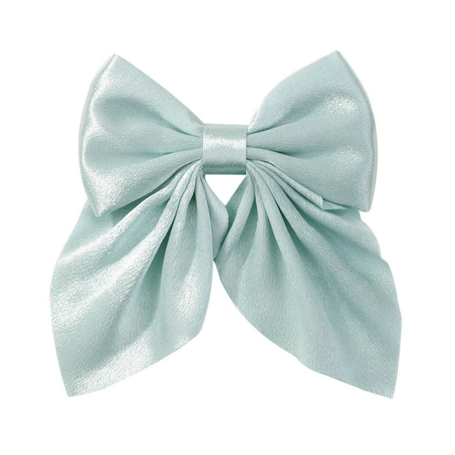 Girl'S Sweet IG Style Bow Knot Yao Ming Polyester Ribbed Band Hair Clip