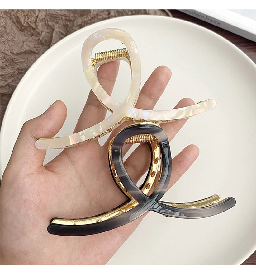 simple style color block alloy hair claws