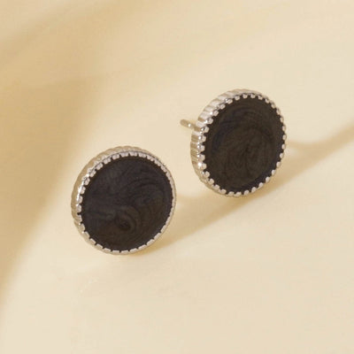 1 Pair Elegant Geometric Round 304 Stainless Steel Ear Studs