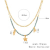 Jewelry Bohemian Marine Style Simple Style Starfish Hippocampus Butterfly 304 Stainless Steel Acrylic 18K Gold Plated Inlay Double Layer Necklaces