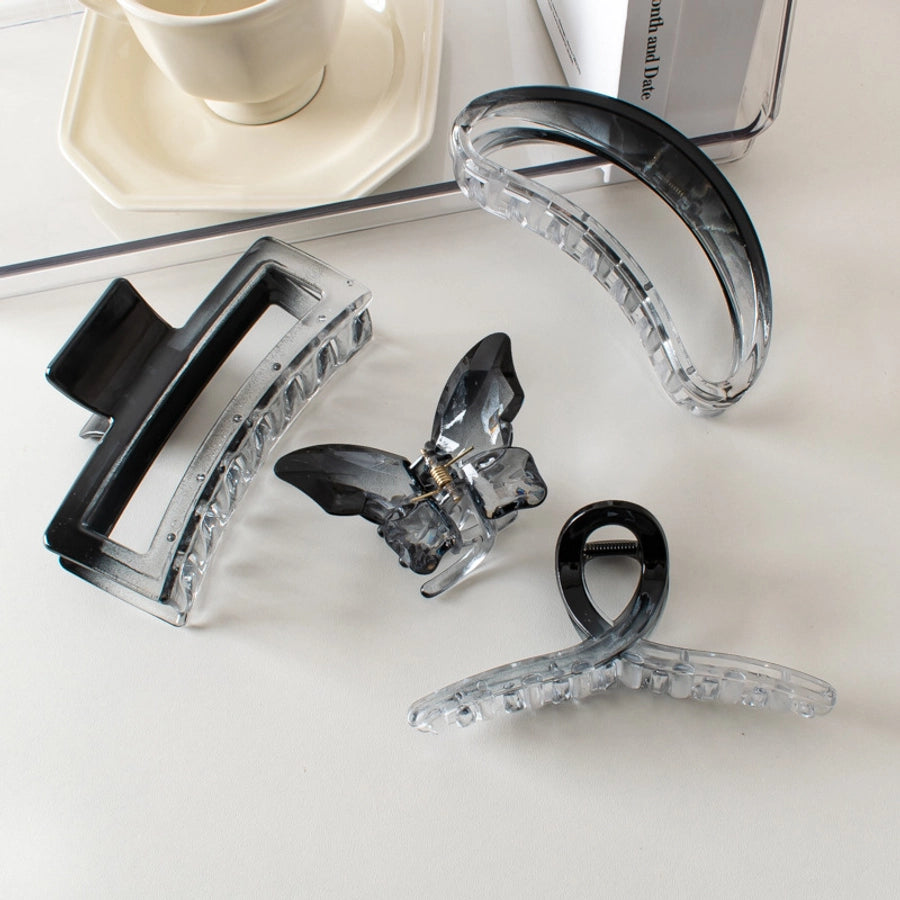 simple style solid color plastic spray paint hair claws 1 piece