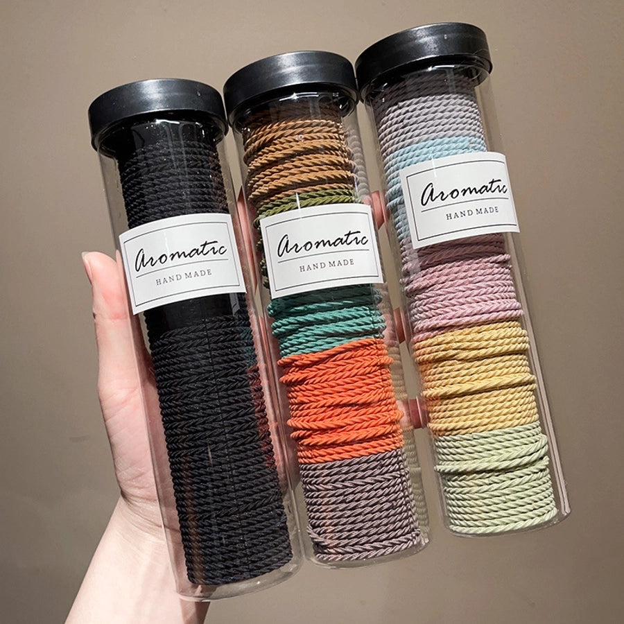 Canned rubber band women's tie head high elastic durable hair rope tie head  new rubber band high ponytail hair rope hair ring