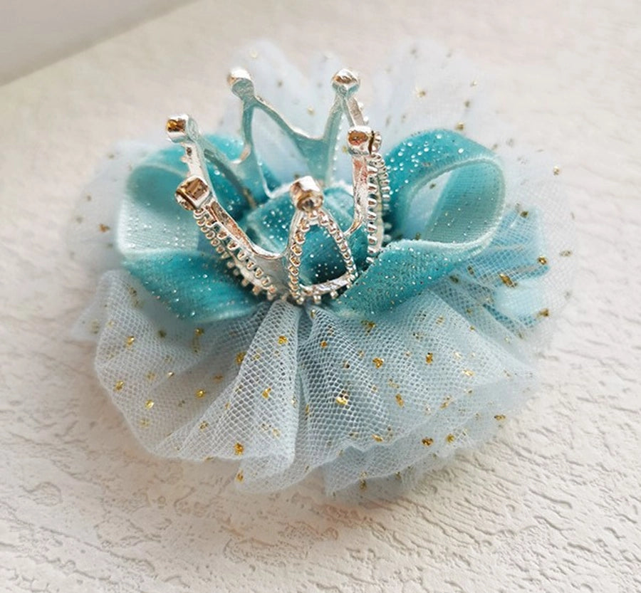 fashion crown gauze epoxy inlay rhinestones hair clip hair band 1 piece