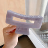 simple style solid color alloy resin hollow out hair claws