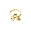 Copper Brass 18K Gold Plated Letter Open Rings