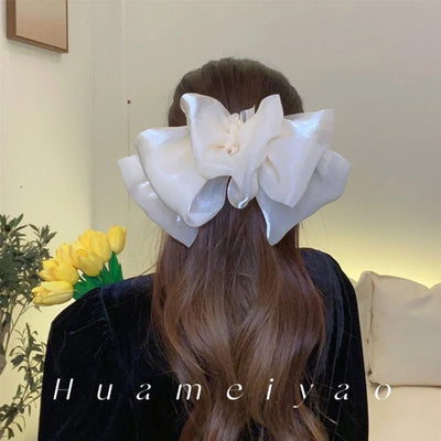 Women's Sweet Simple Style Bow Knot Gauze Hair Clip