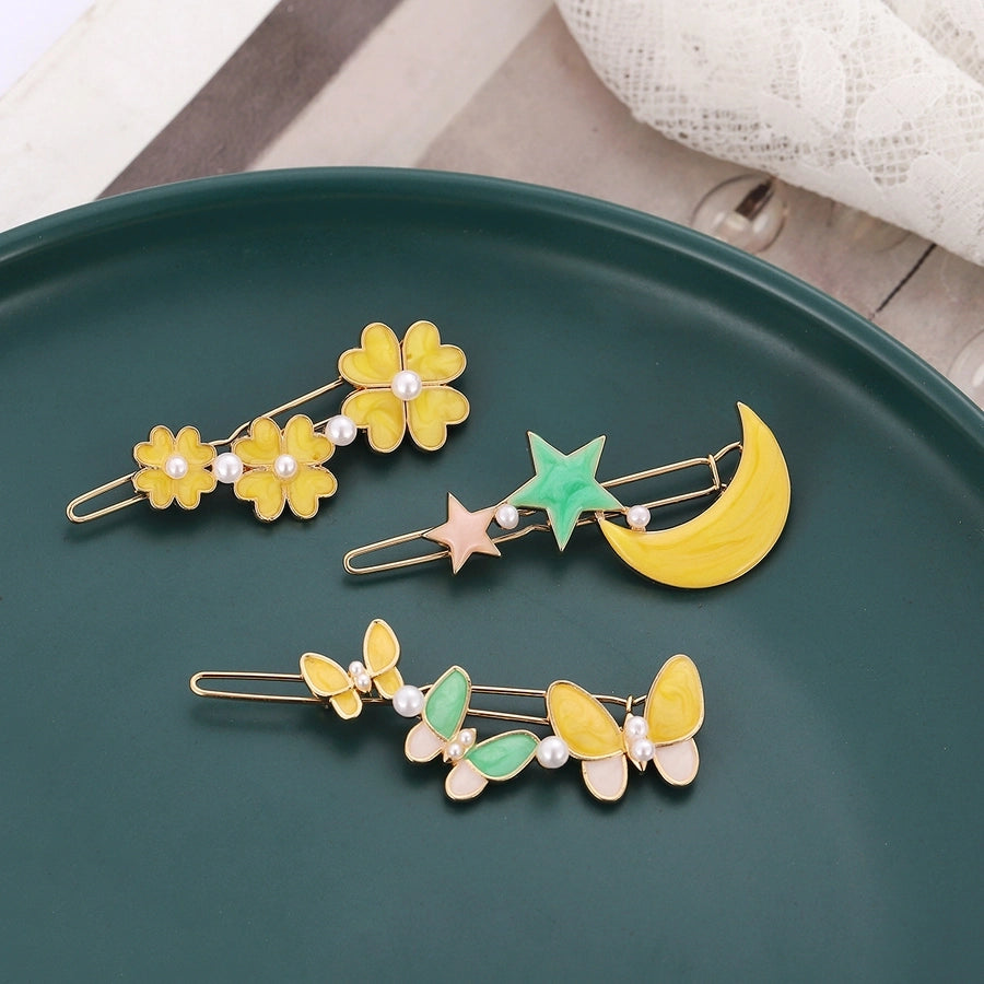 women's simple style flower zinc alloy hair clip