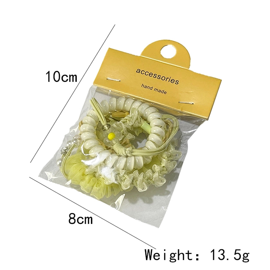 cute sweet pastoral flower rubber gauze hair tie