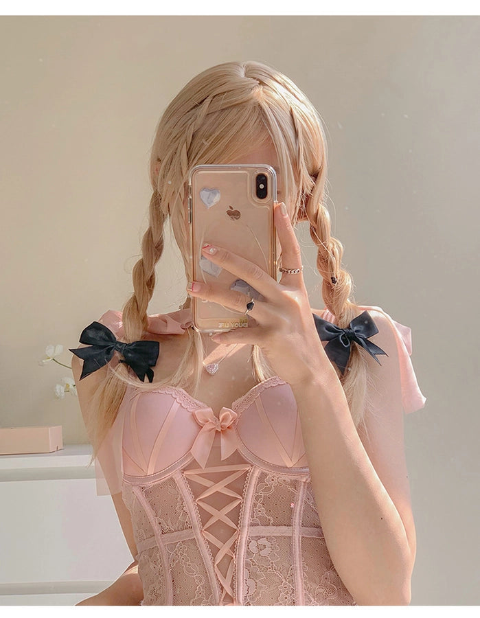 Pink Bow Hairpin Women's Hair Accessories New Internet Celebrant Sweet Bangs Hairpin Cute Headwear Jewelry