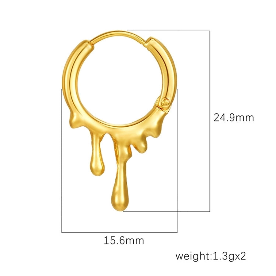 1 Pair Simple Style Water Droplets Solid Color Titanium Steel Earrings