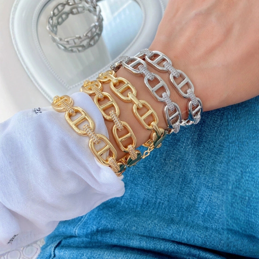 Jewelry Vintage Style Classic Style Geometric Copper Zircon Mixed Metal Rings Bracelets