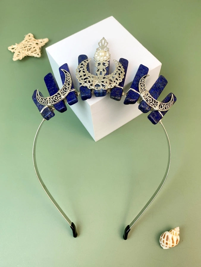 Women's Retro Crown Iron Patchwork Hair Band