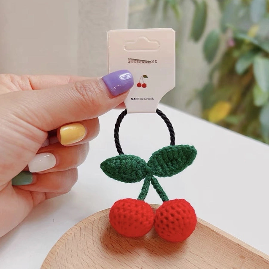 Wool Cherry hairpin knitted plush hair band handmade hair accessories simple bangs clip cute princess headband accessories