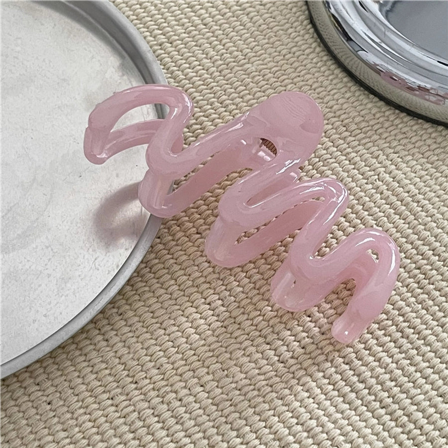 Women's Sweet Korean Style Waves Lines Plastic Hair Claws