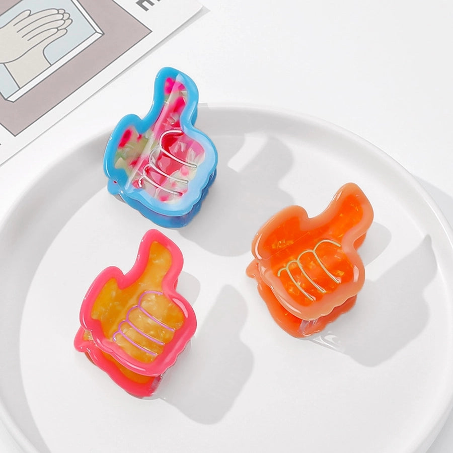 Women's IG Style Artistic Thumb Gesture Acetic acid sheets Hair Claws