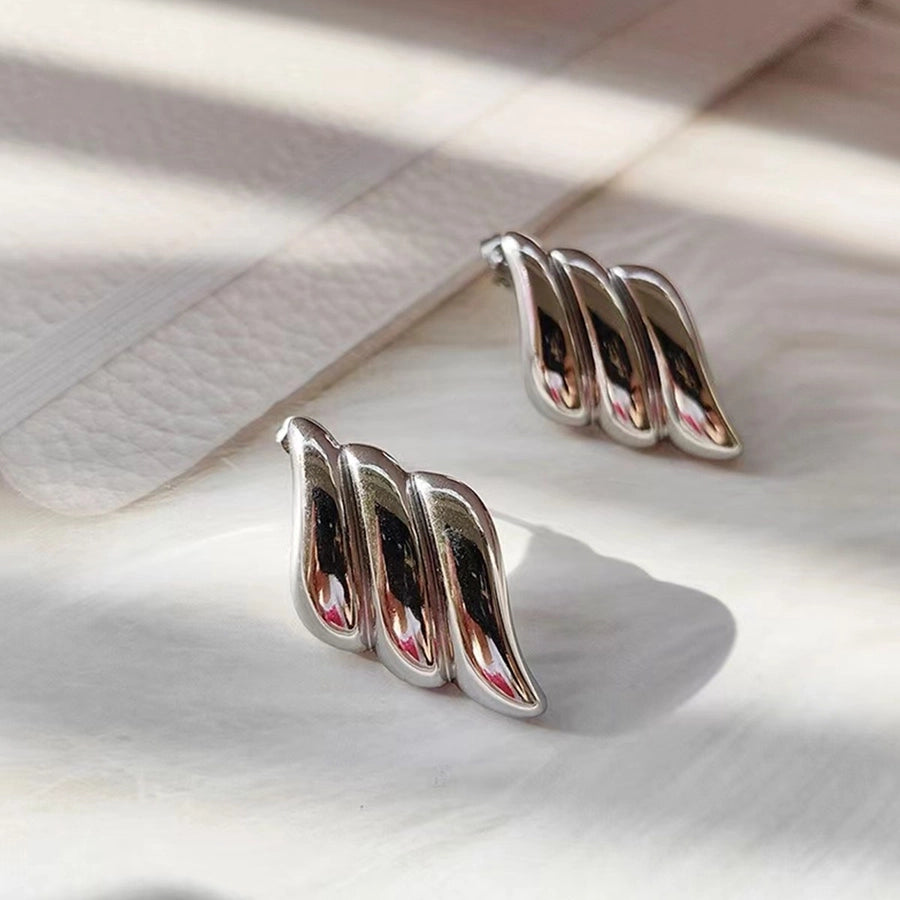 1 Pair Simple Style Wings Plating 304 Stainless Steel 18K Gold Plated Ear Studs