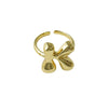 Copper Brass 18K Gold Plated Letter Open Rings