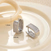 1 Pair Classic Style C Shape U Shape Geometric Inlay Copper Zircon Hoop Earrings