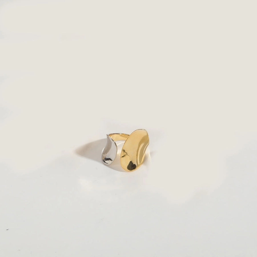 Copper 14K Gold Plated Geometric Star Rings