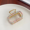 women's simple style solid color alloy plating hair claws