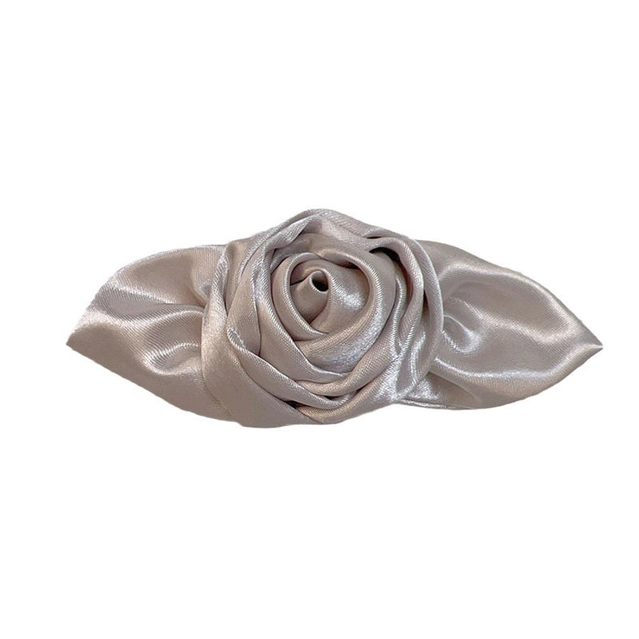 Women's Sweet Solid Color Flower Cloth Hair Clip