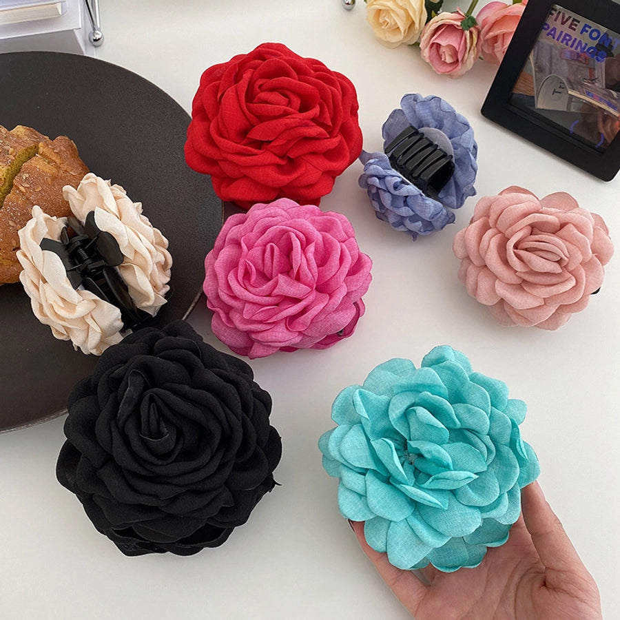 Women's Sweet Simple Style Flower Plastic Cloth Hair Claws