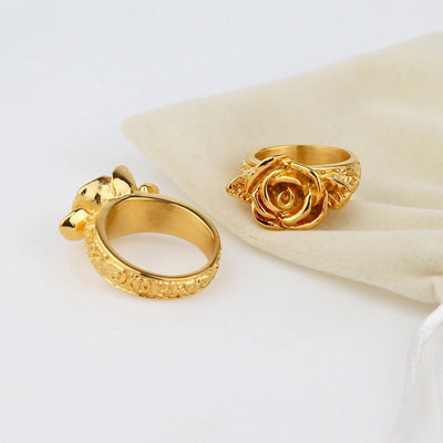 Jewelry Simple Style Streetwear Angel Rose 304 Stainless Steel Rings